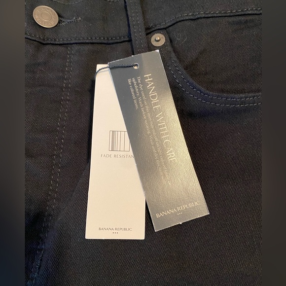 🆕 Banana Republic high rise skinny 32/14 black denim NWT gorgeous! 👀 jeans - Picture 4 of 12